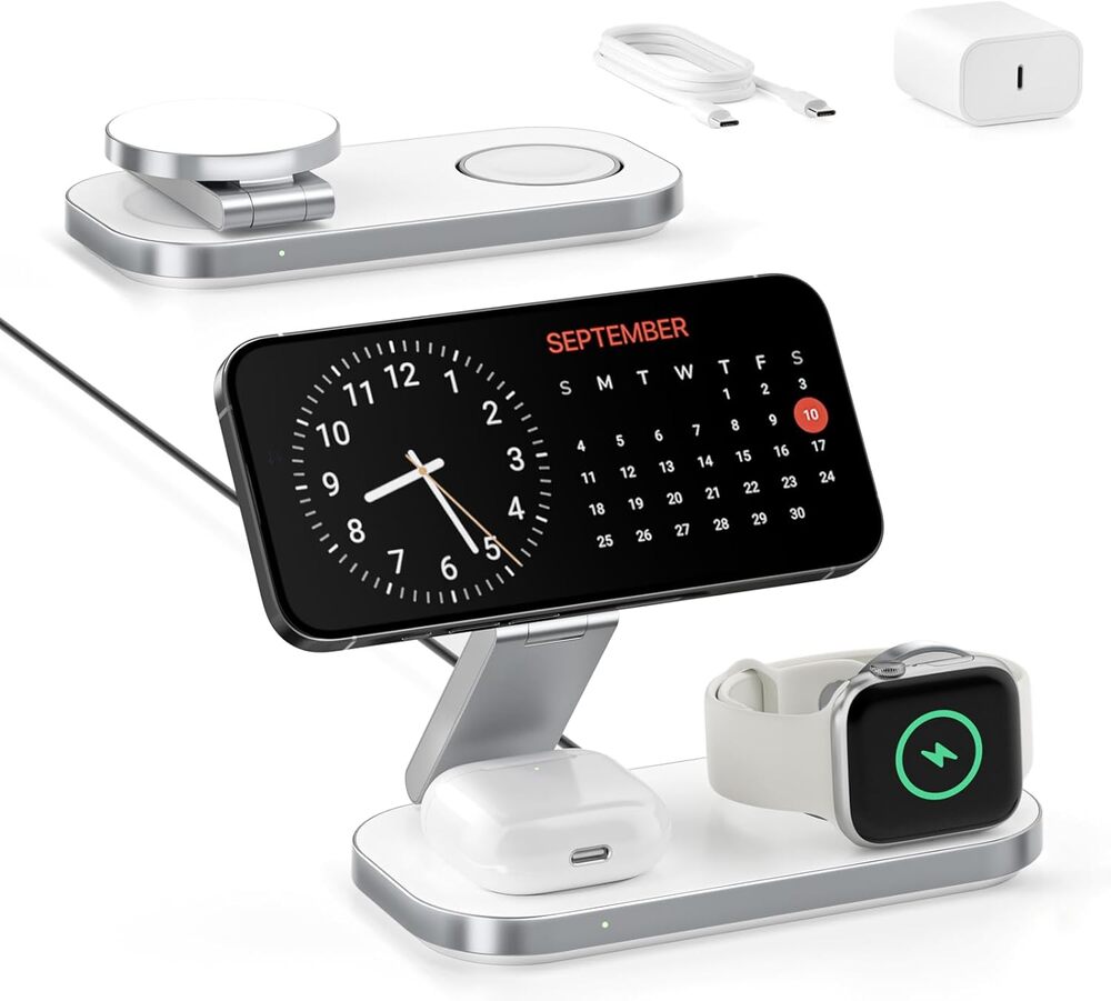 Foldable Magnetic Wireless 3-in-1 Charging Station for Apple Device